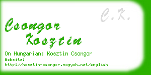 csongor kosztin business card